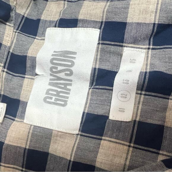 Grayson The Hero Tissue Cotton Button-Up Shirt Check Sz S - Picture 6 of 7